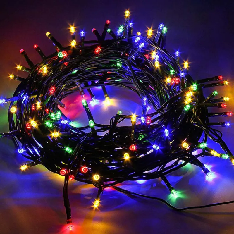 Pagamento Sicuro Catena Luminosa 300 Luci LED Lucciole Multicolore Controller 8 Funzioni Esterno