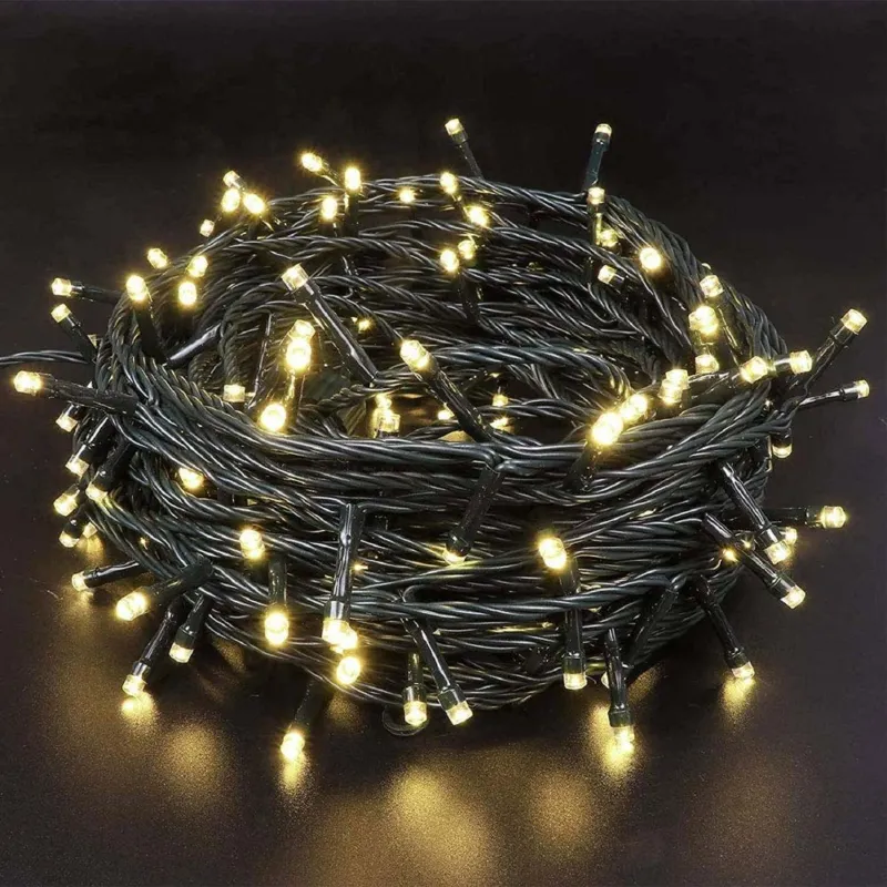 Novità Catena Luminosa 500 Luci LED Lucciole Bianco Caldo Controller 8 Funzioni Esterno