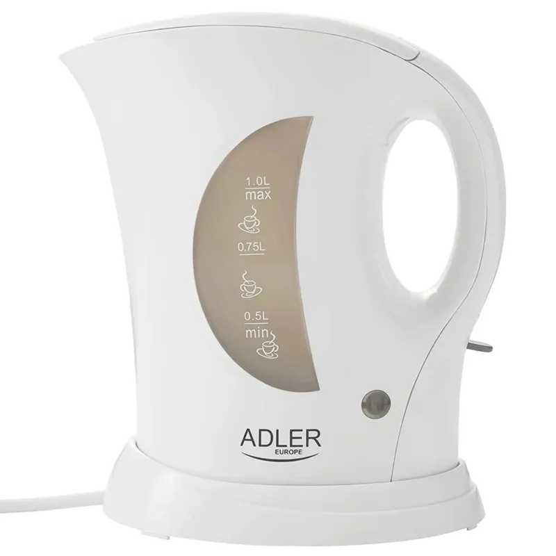 Prezzo Ridotto Bollitore Elettrico 1L 900W Acqua Calda Cordless LED Base Girevole Bianco