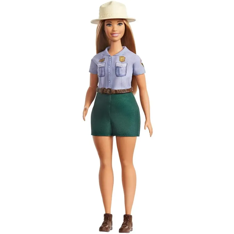 Ultime Pezzi Barbie Bambola Park Ranger Bionda Curvy Vestiti in Tessuto + Accessori 30cm