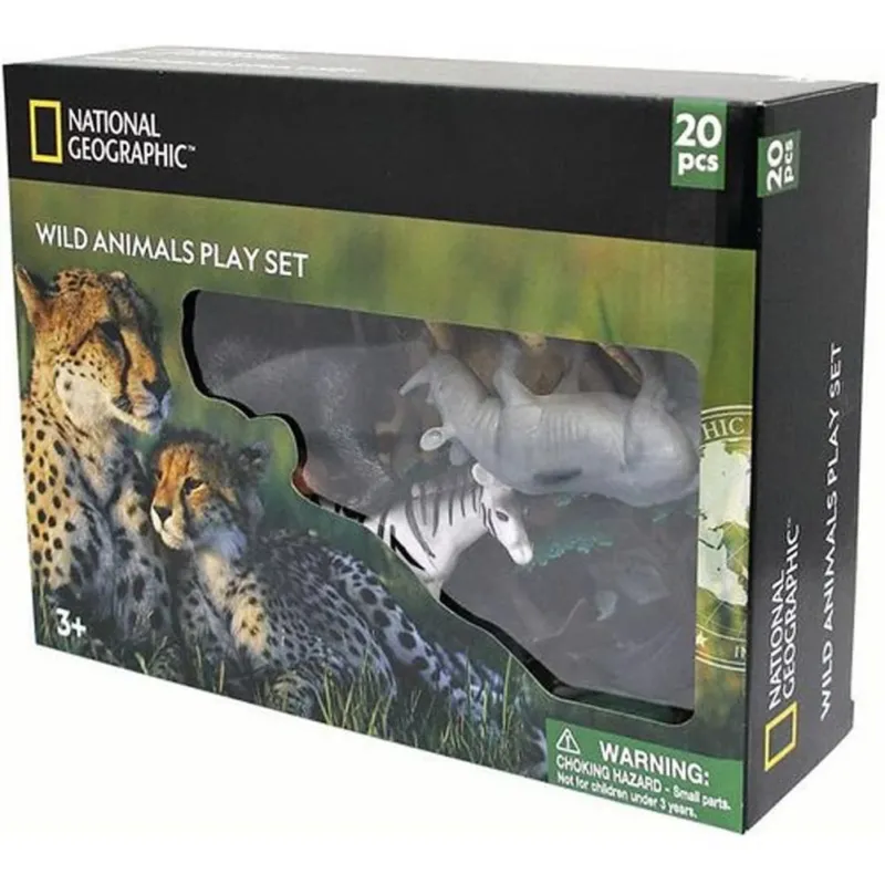 Playset Scatola Animali Giungla National Geographic Giocattolo Bambini 20pz Consegna Rapida