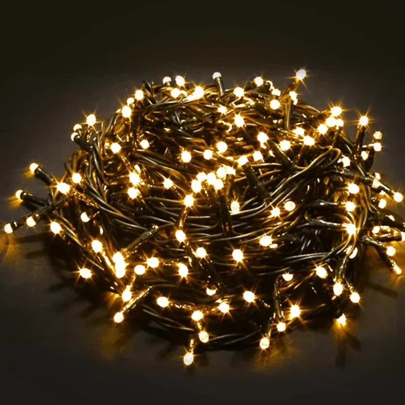 Catena Luminosa 1000 Luci LED Lucciole Bianco Caldo Controller 8 Funzioni Estern Economico