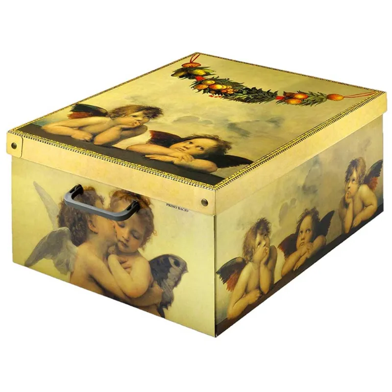 Prezzo Basso Scatola Box Contenitore Cartone Angeli Portatutto Abiti Cambio Stagione 42x32cm