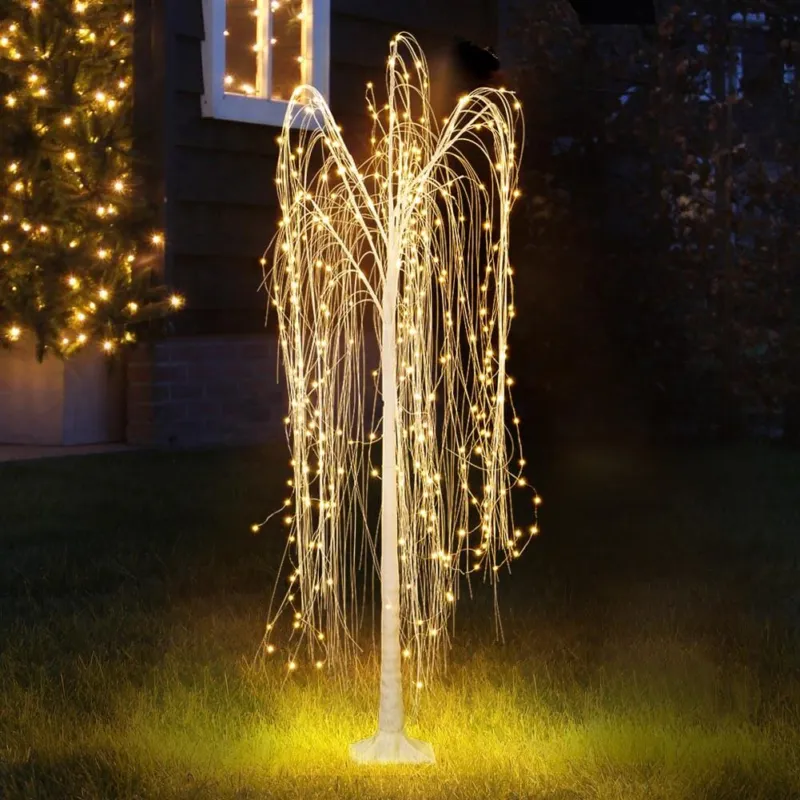 Albero di Natale Pendente Luminoso 150cm con 216 Luci LED Bianco Caldo Esterno Novità