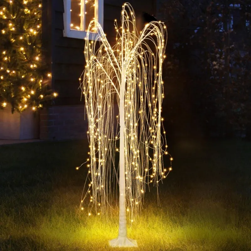 Albero di Natale Pendente Luminoso 180cm con 360 Luci LED Bianco Caldo Esterno Spedizione Espresso