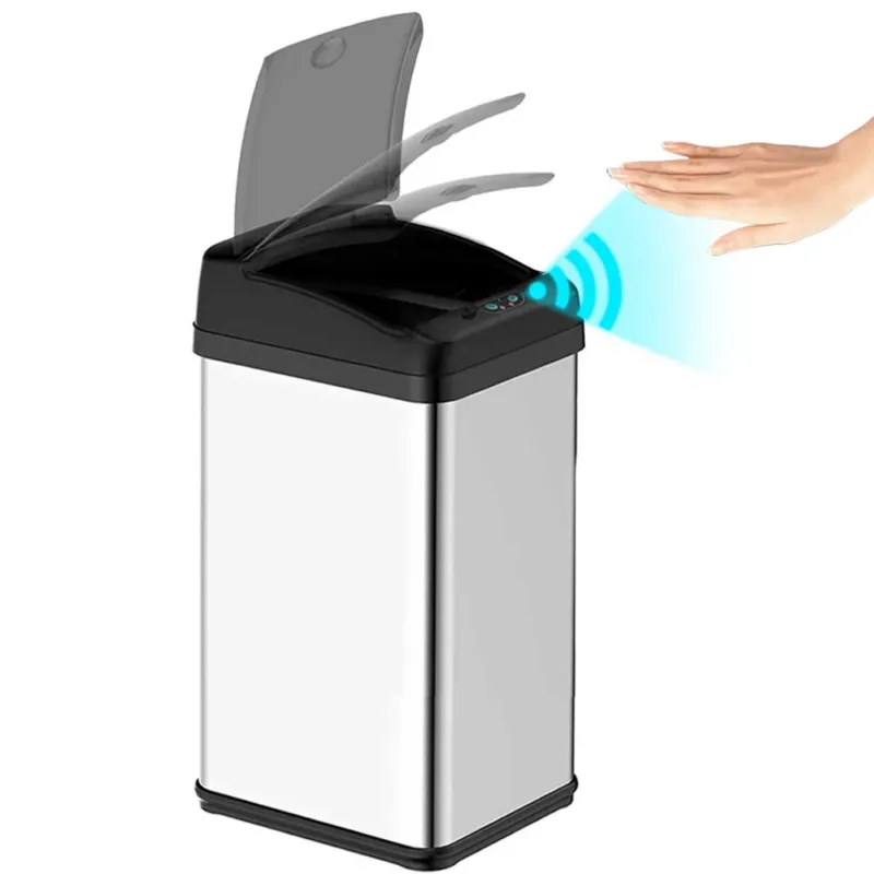 Pattumiera Automatica cn Sensore Elettrico 38Lt Bidone Spazzatura Cucina Acciaio Nuovo Arrivo