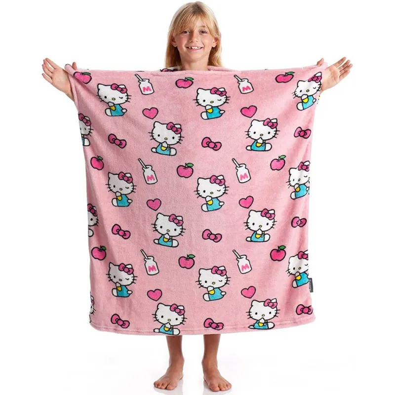 Coperta Plaid con Maniche Kanguru Momonga Pile Fantasia Hello Kitty 80x90 Bambin Affare
