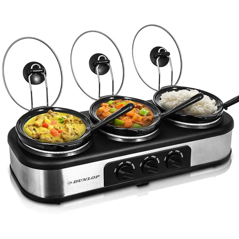 Scaldavivande Buffet Server Vassoio Riscaldante Temperatura Regolabile 3 Spazi Offerta Limitata