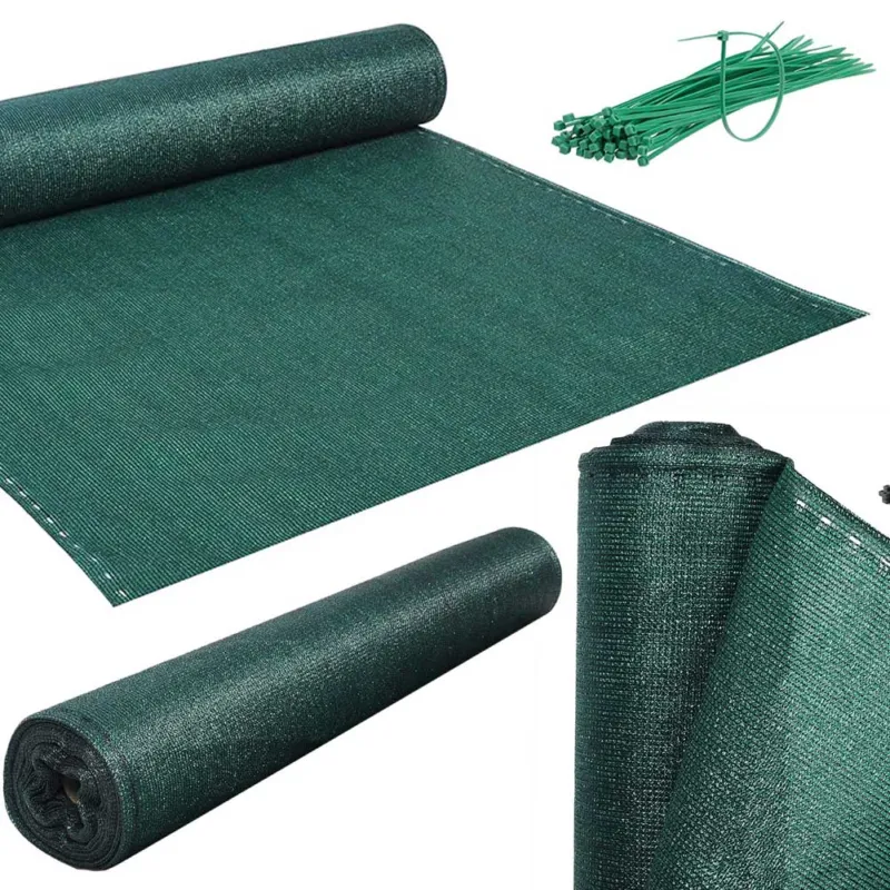 Ultimissimo Modello Telo Ombreggiante 1x15Mt Rete Ombra 90% Frangivento Frangivista Verde + Fascette