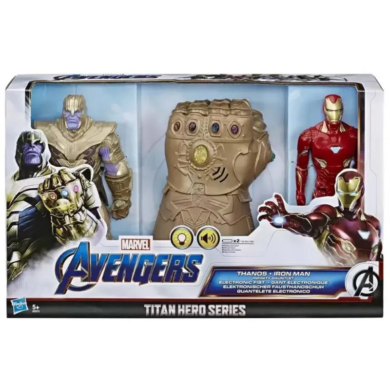 Marvel Avengers Guanto dell‘ Infinito + 2 Action Figures Iron Man e Thanos 30cm Prezzo Conveniente