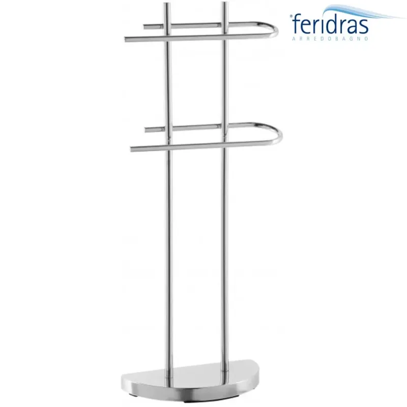 Piantana Porta Asciugamani 2 Bracci Acciaio Cromato 87 Cm Arredo Bagno Feridras Offerta Speciale