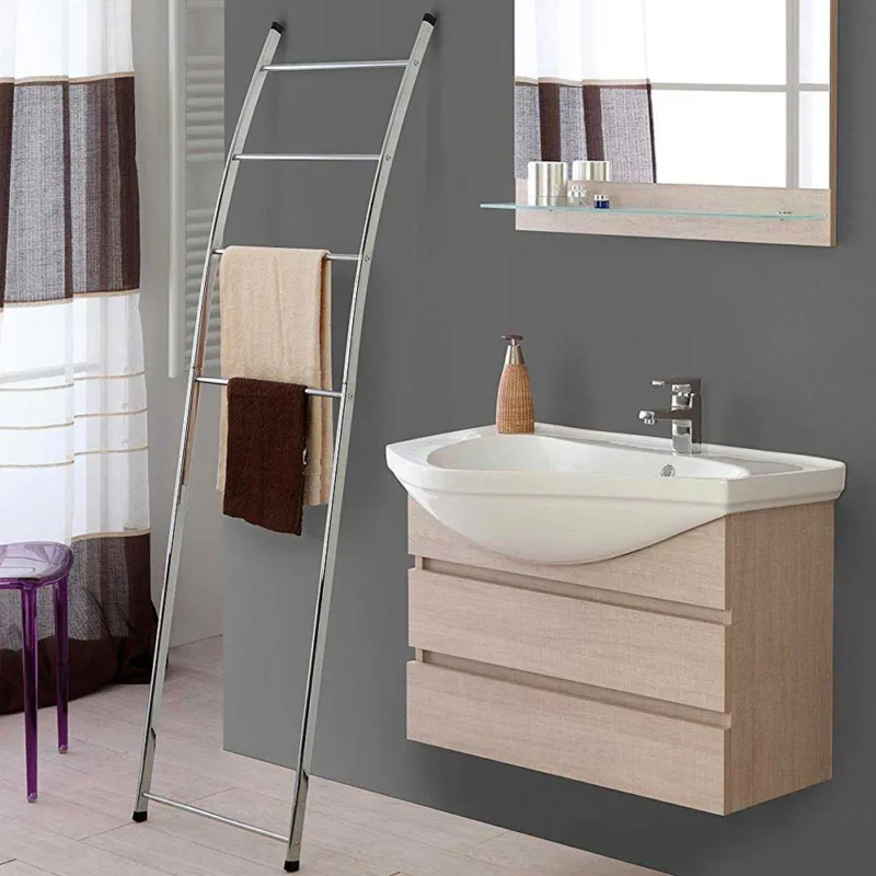 SCALA PORTA ASCIUGAMANI CON 4 BARRE IN ACCIAIO CROMATO ALTEZZA 150 CM FERIDRAS Miglior Prezzo