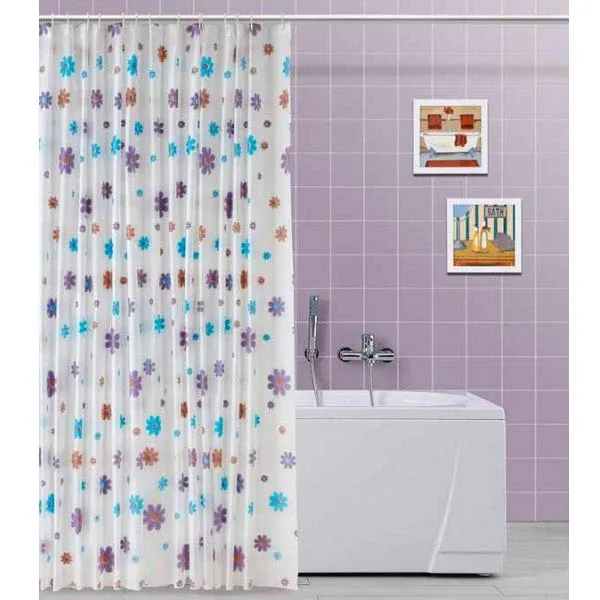 Tenda Doccia In Vinile Con Ganci Impermeabile 180x200 Cm Con Fiori Feridras Nuova Collezione