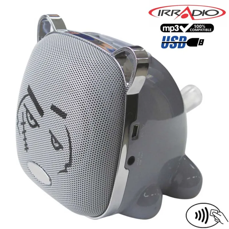 Promozione IRRADIO Wild Pet Diffusore Cassa Portatile Radio FM Riproduttore MP3 USB/SD Grey