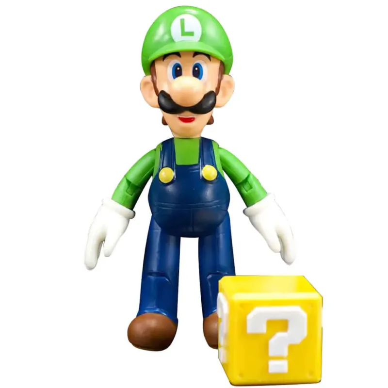 Action Figures Personaggio Luigi + Block Question Giocattolo Bambini 10cm Snodat Professionale