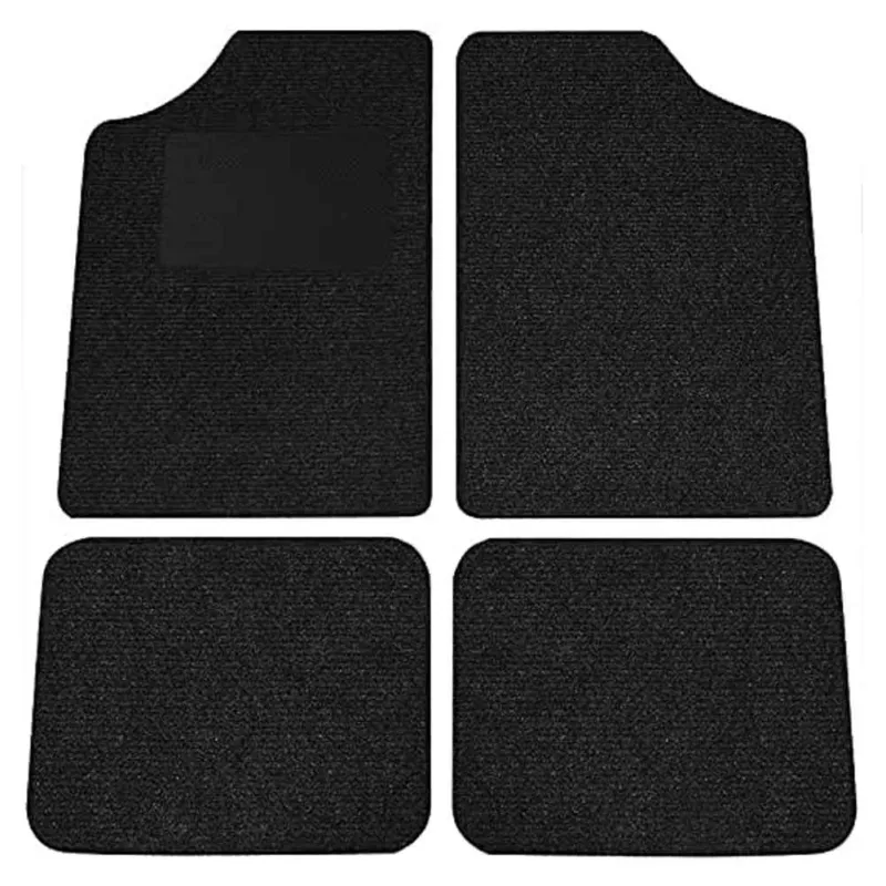 4x Tappeti Auto Tappetini Anteriori Posteriori in Gomma Moquette Universali Nero Ultime Pezzi