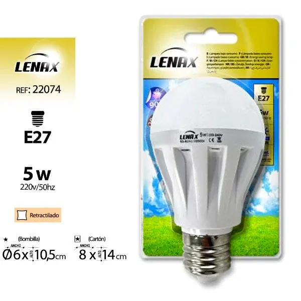 Prezzo Scontato Lampada a LED Lampadina Globo 5W Attacco E27 Luce Fredda 6500K Lenax