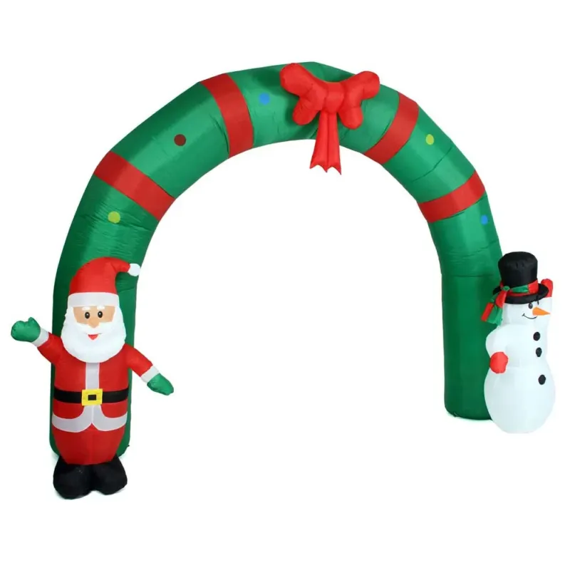 Solo Oggi Arco Gonfiabile Natalizio con Babbo Natale e Pupazzo di Neve 300x240H cm Esterno