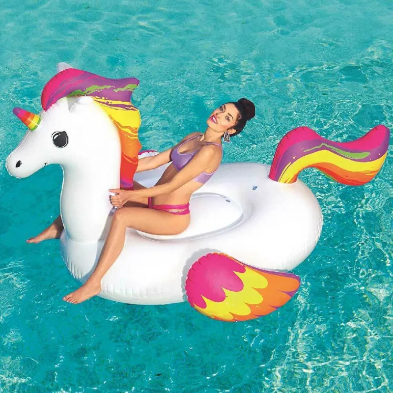 Occasione Unicorno Fashion Cavalcabile Gigante 224x164cm Cavallo Arcobaleno Bestway