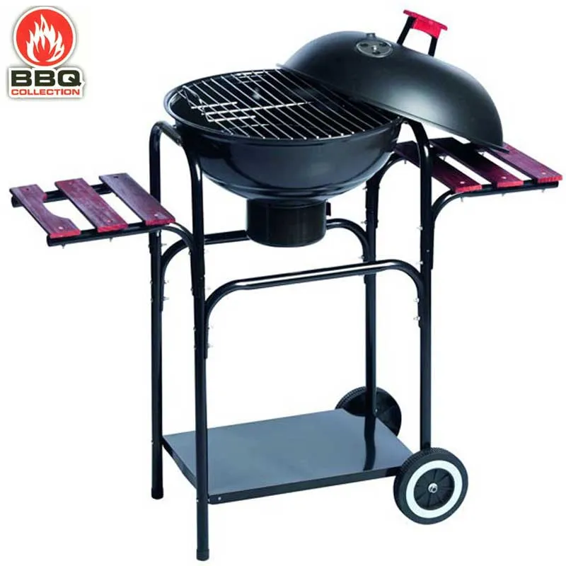 Barbecue a Carbone in Acciaio Con Coperchio e Ruote Griglia 46 cm BBQ Collection Professionale