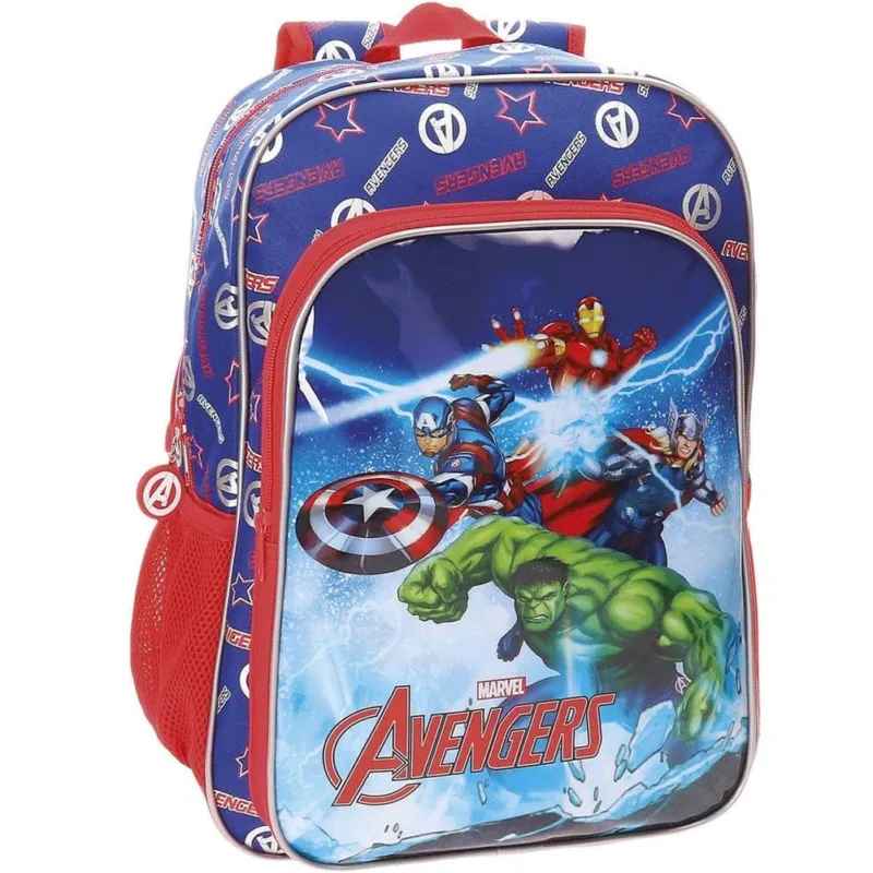 Zaino Scuola Avengers 38 Cm Zaino Elementari Bambini Marvel Blu Rosso Spedito Oggi