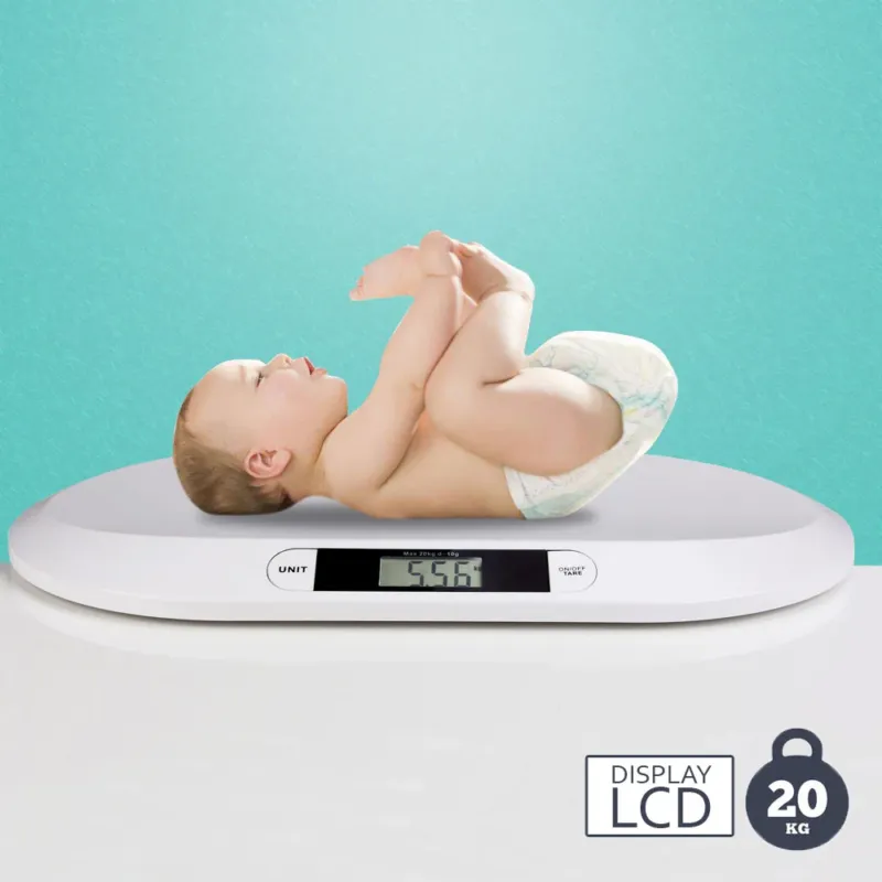 Bilancia Pesa Bambini Neonati Display Digitale LCD Pesa Neonato 20KG Bianco Offerta Speciale