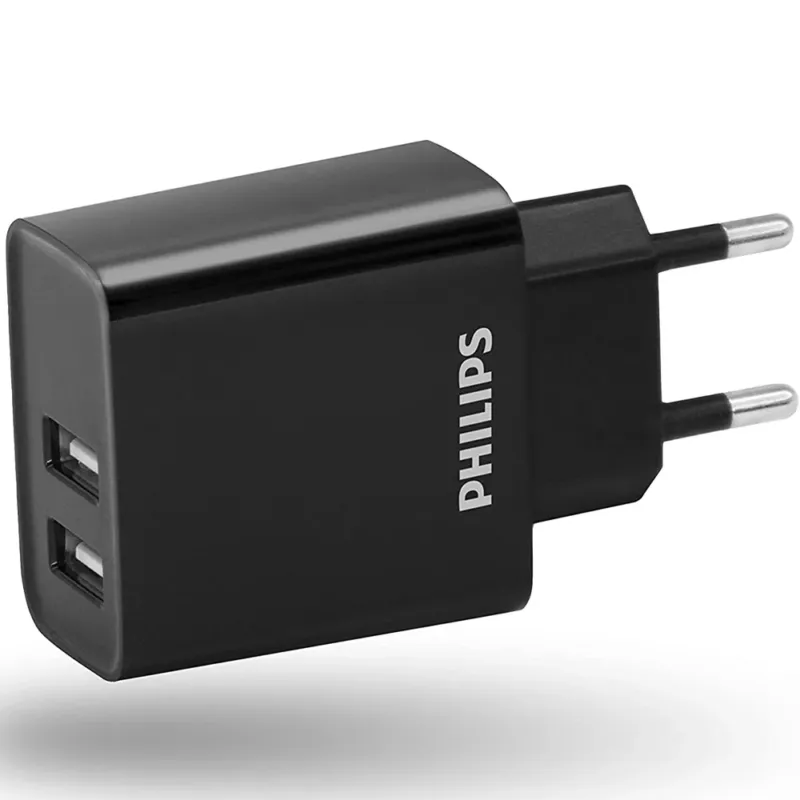 Occasione Philips Caricabatterie da Parete 2 Porte USB Carica Veloce Anti-Surriscaldamento