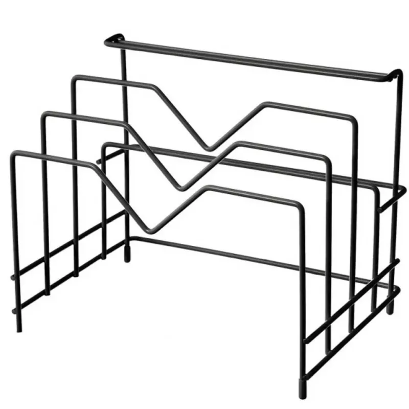 Scelto Dai Clienti Rastrelliera Portacoperchi Metallo Porta Coperchi Padelle Pentole Coltelli Nero