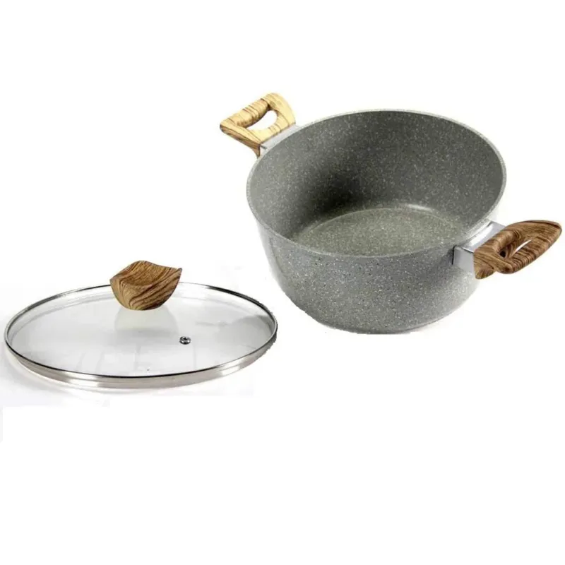 Sconto Pentola Casseruola Carmelita Pietra 24cm Antiaderente Coperchio Vetro Induzione
