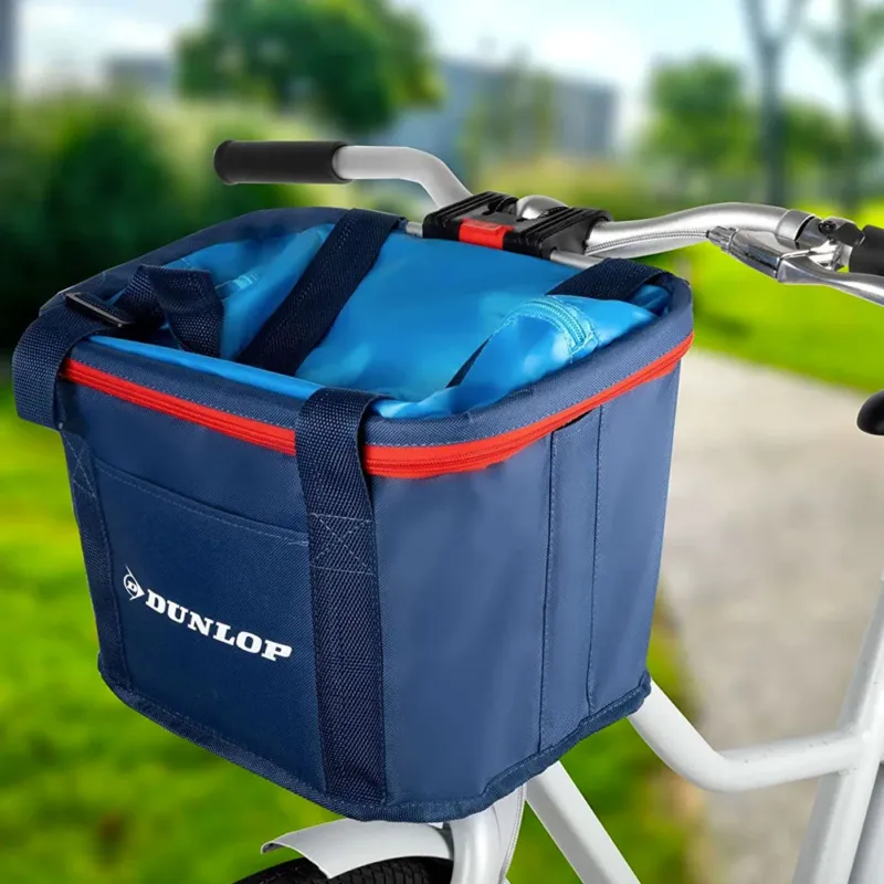 Borsa Cestino Manubrio Bicicletta in Tessuto Cesto Bici con Manici Blu Dunlop Reso Gratuito