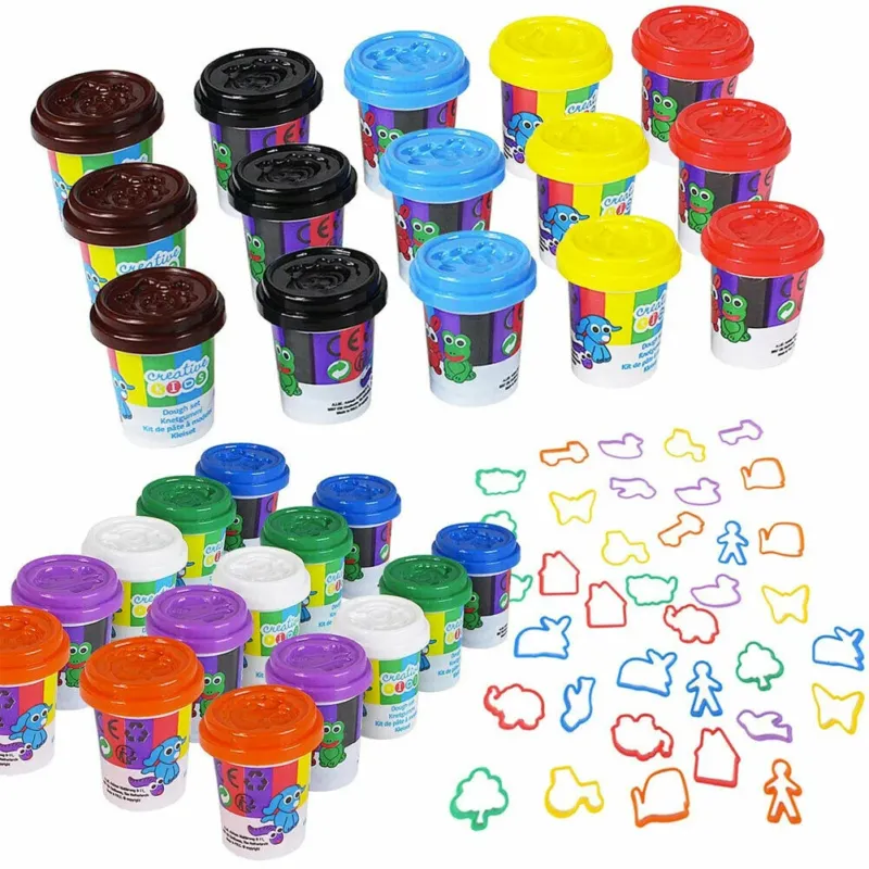 Playset Plastilina con 30 Barattoli Pasta Modellante Colorata e 40 Formine 71pz Prezzo Ridotto