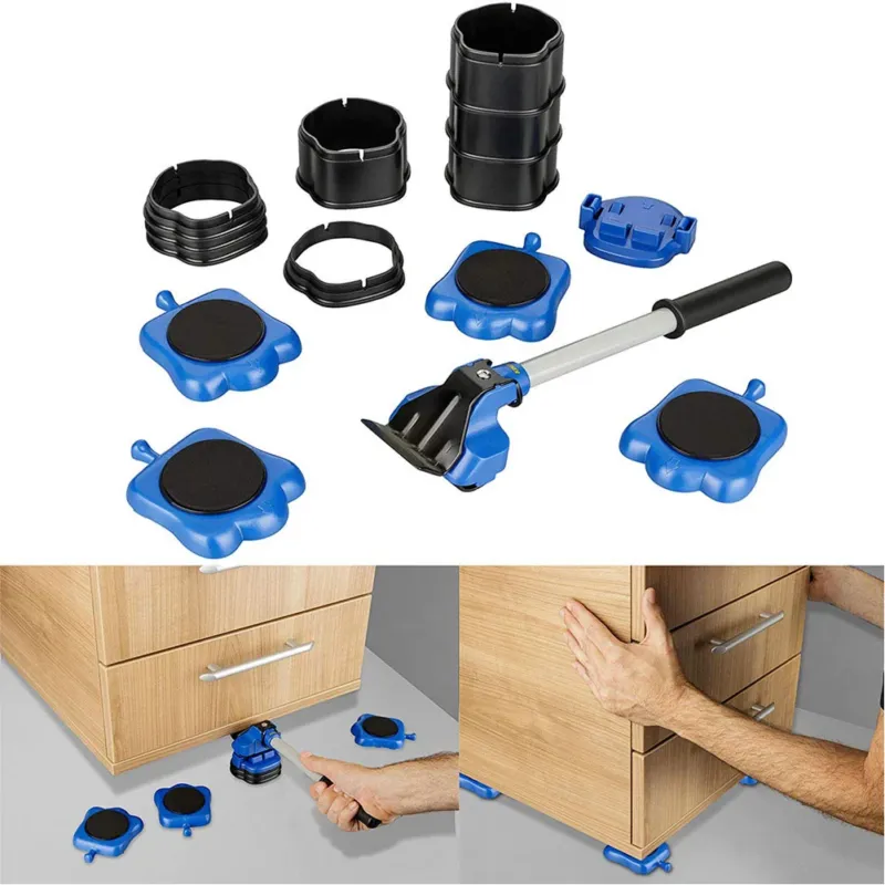 Ruote Sposta Mobili Pesanti con Asta Cambio Sollevamento Divano Tavolo 1200kg Offerta Speciale