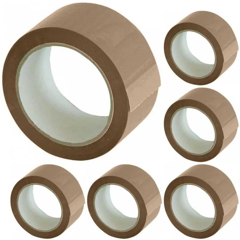 Set 6 Nastri Adesivi Avana 50mm x 66mt con Etichetta Nastro Imballaggio Marrone Acquista Ora