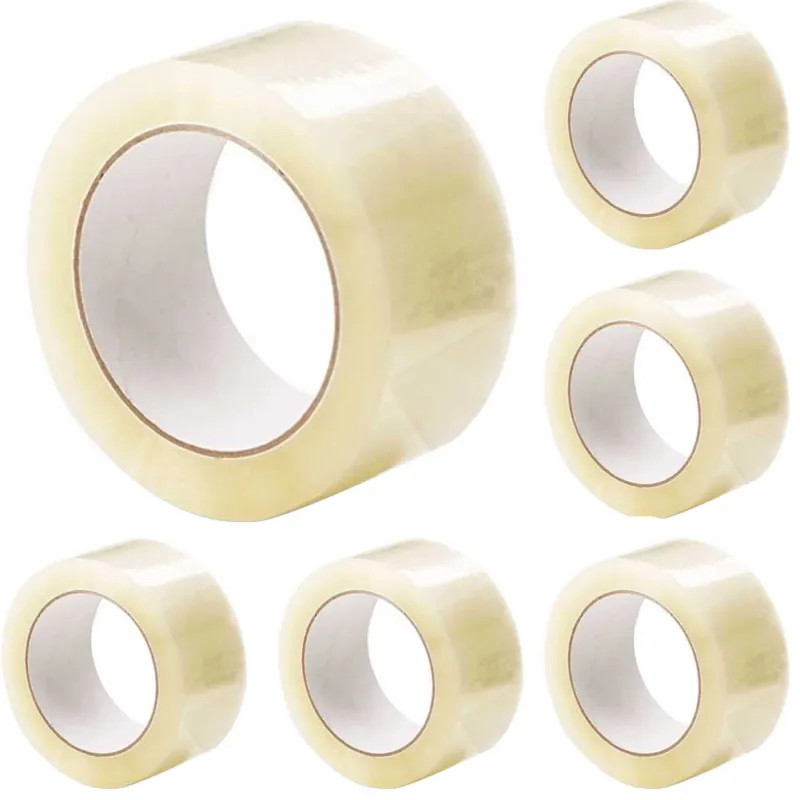 Set 6 Nastri Adesivi 50mm x 66mt con Etichetta Nastro Imballaggio Trasparente Sconto