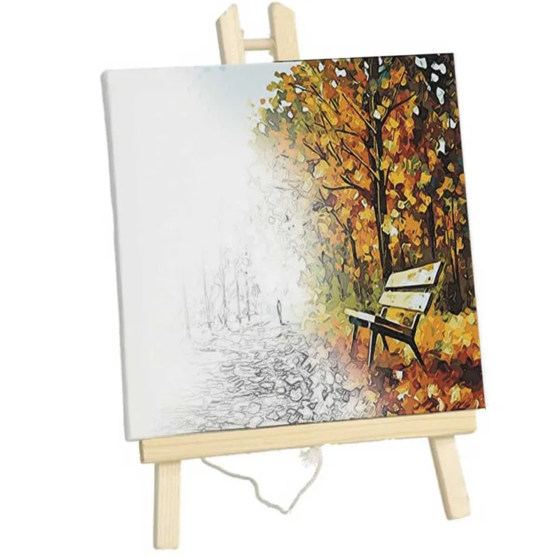 Tela da Dipingere 16x16cm con Telaio e Supporto in Legno Tele Pittura Pittore Promozione