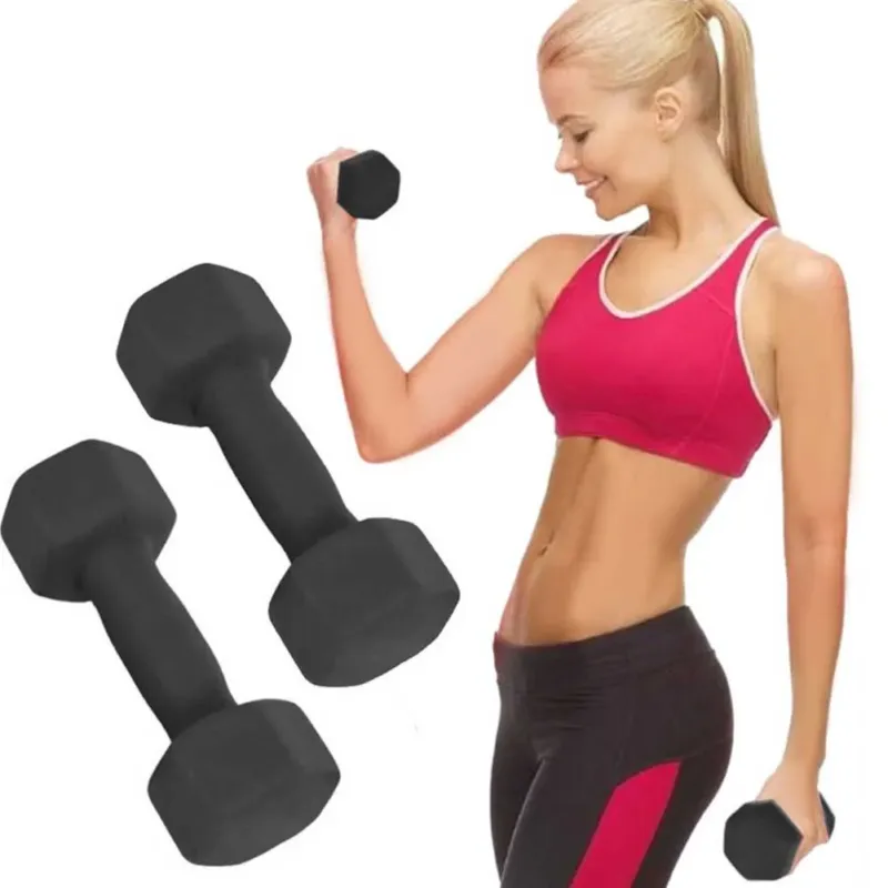 Set 2 Pesi Manubri 2kg Esercizi Fitness Allenamento Palestra Metallo e Neoprene Direttamente Dal Produttore