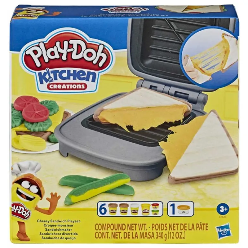 Play-Doh Plastilina Sandwich Formaggiodo con 6 Barattoli Accessori Gioco Cucina Consegna Rapida