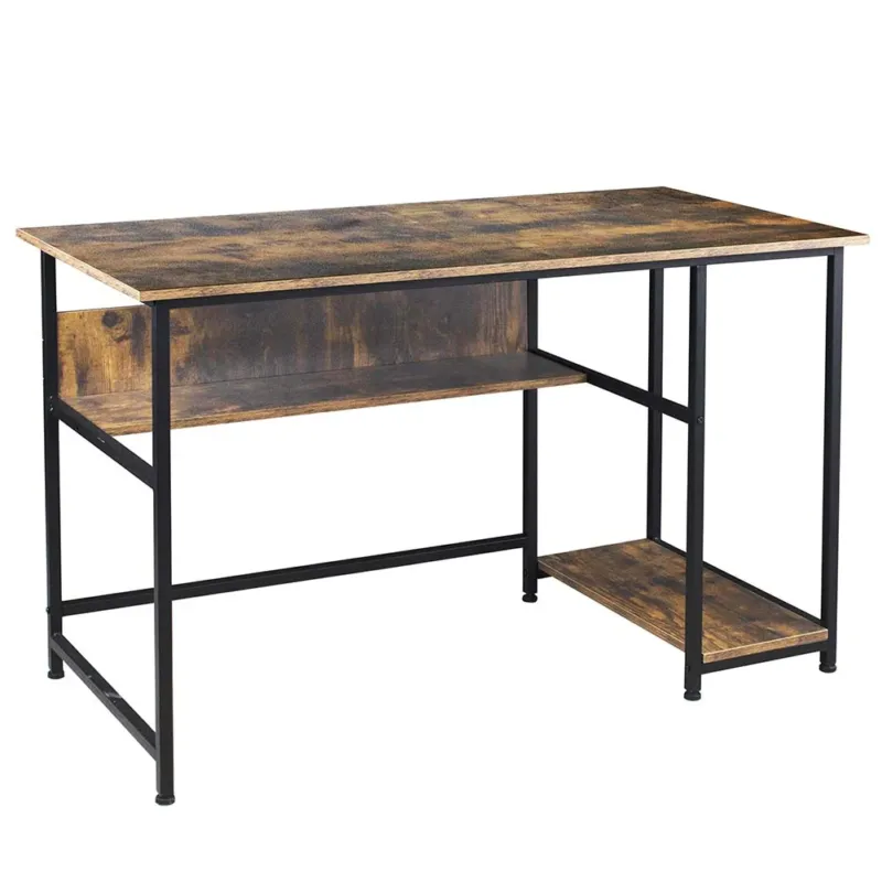 Scrivania con Mensola Libreria Tavolo Porta PC Computer Metallo Legno 120x60x76 Sconto
