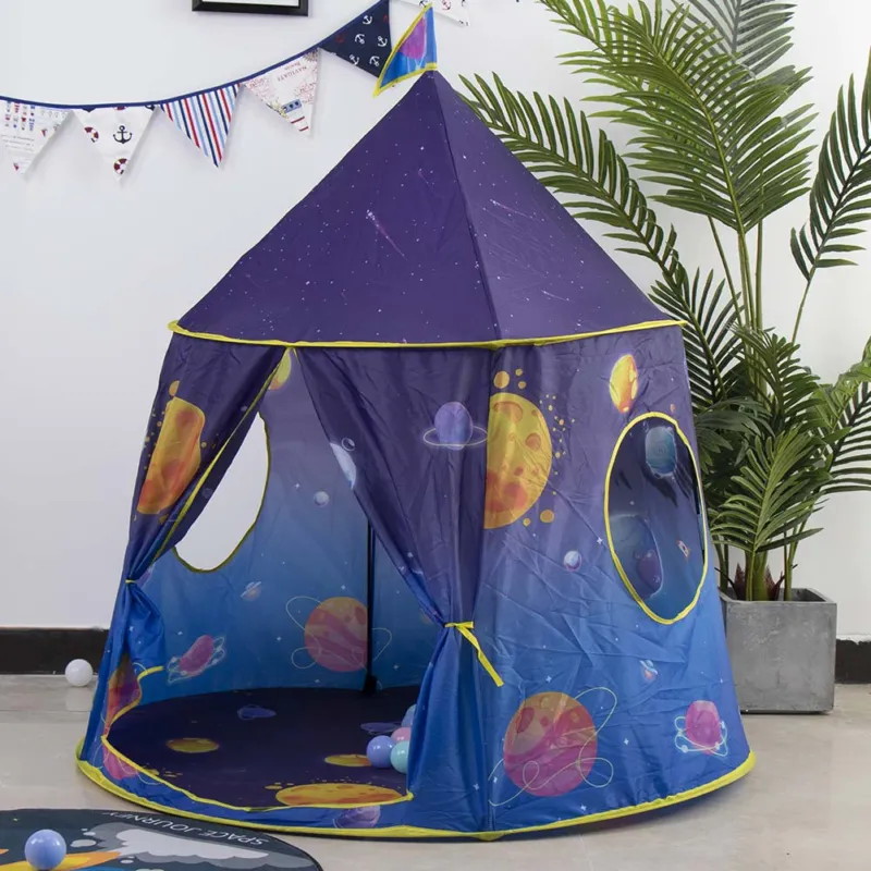 Scelto Dai Clienti Tenda Casetta Gioco Bambini Capanna Castello Giocattolo in Tessuto 120x116 Blu