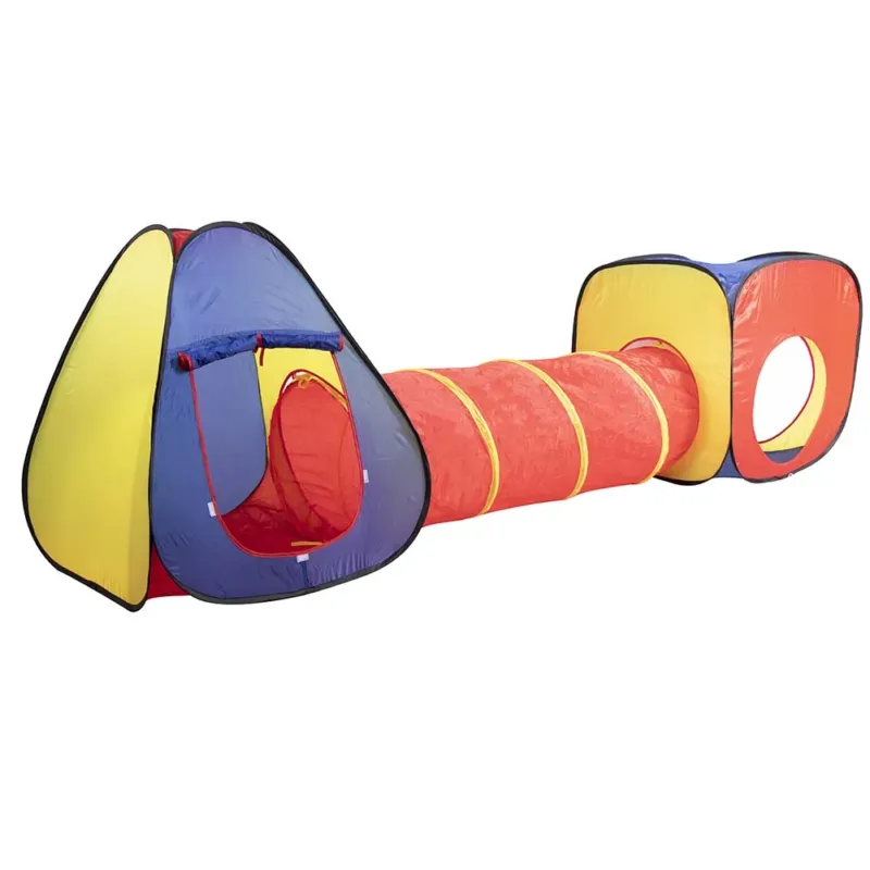 Tenda Gioco Parco Giochi con Tunnel Giocattolo Bambini Pop-Up Pieghevole 3pz Direttamente Dal Produttore
