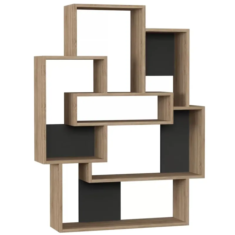 Libreria Design Moderna Scaffale 7 Ripiani 132x101x22cm Casa Ufficio Quercia Prezzo Conveniente