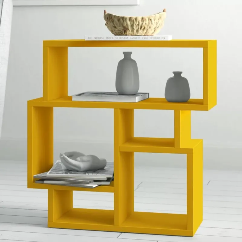 Libreria Tavolino Laterale Divano Design Moderno 5 Ripiani 60x22x54 Casa Senape Ultimissimo Modello