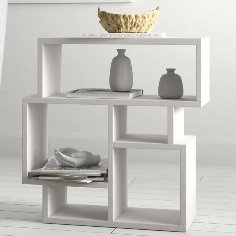 Affare Libreria Tavolino Laterale Divano Design Moderno 5 Ripiani 60x22x54 Casa Bianco