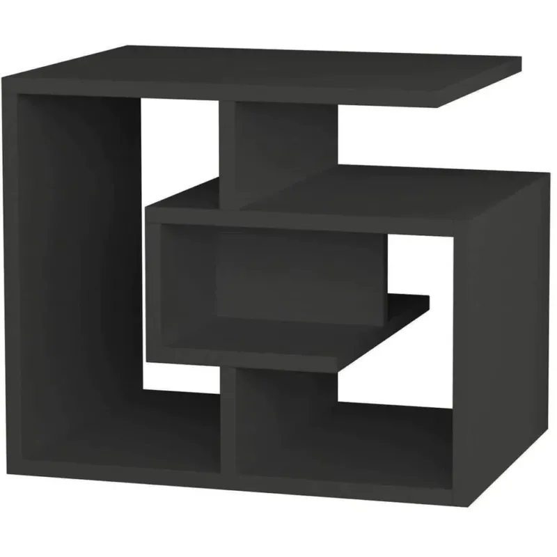 Libreria Tavolino Laterale Divano Design Moderno 4 Ripiani 45x40x54 Casa Grigio Sconto