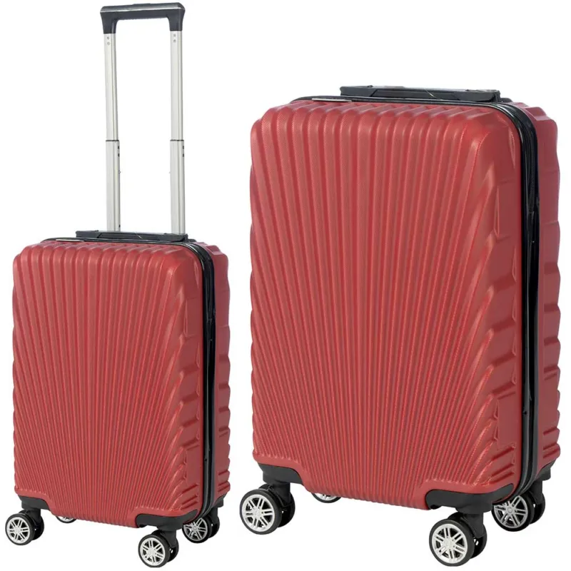 Vendita Finale Valigia Trolley Bagaglio a Mano Enrico Coveri Guscio Rigido ABS 4 Ruote Rosso