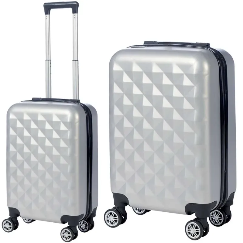 Valigia Trolley Bagaglio a Mano Enrico Coveri Guscio Rigido ABS 4 Ruote Argento Popolare