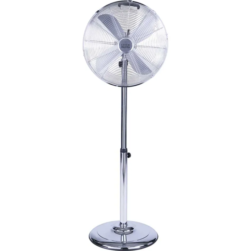 Ventilatore Colonna Piantana Acciaio Inox 50W 40cm 3 Velocita Regolabile Cromo Economico