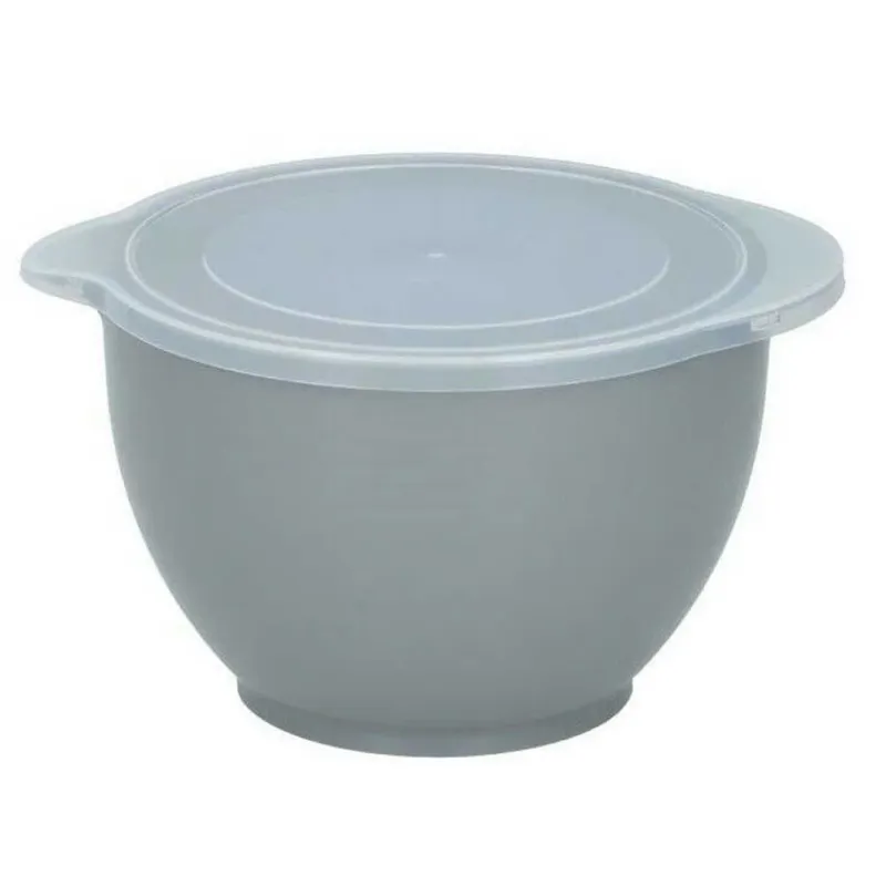 Offerta Set 3 Ciotole Insalatiere Contenitori Alimenti Cuciina in Plastica con Coperchio