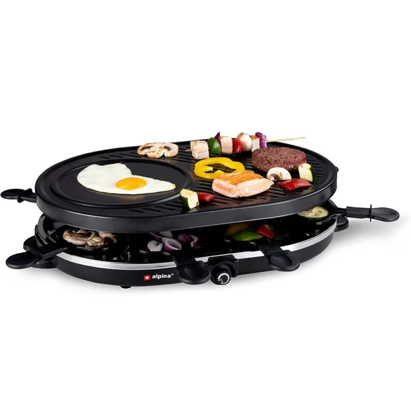 Scelto Dai Clienti Raclette Barbecue Grill 1200W Piastra Elettrica Ghisa Antiaderente Da Tavolo