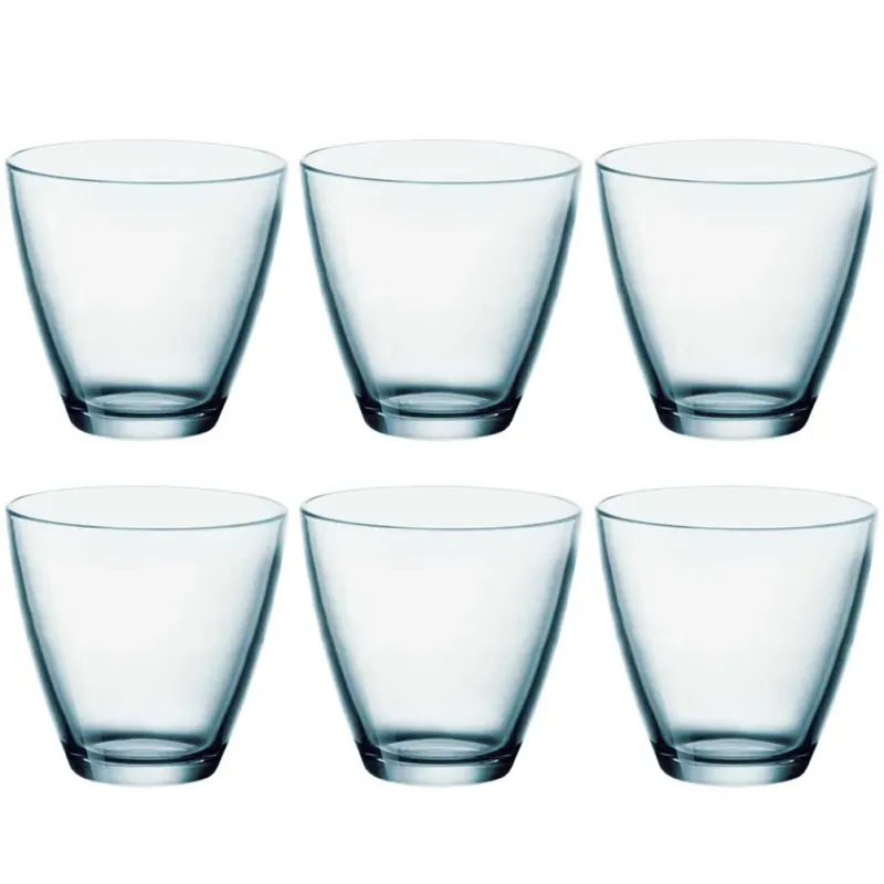 Sconto Set 6 Bicchieri in Vetro Bormioli Bicchiere per Acqua Vino Bibite Blu 26CL